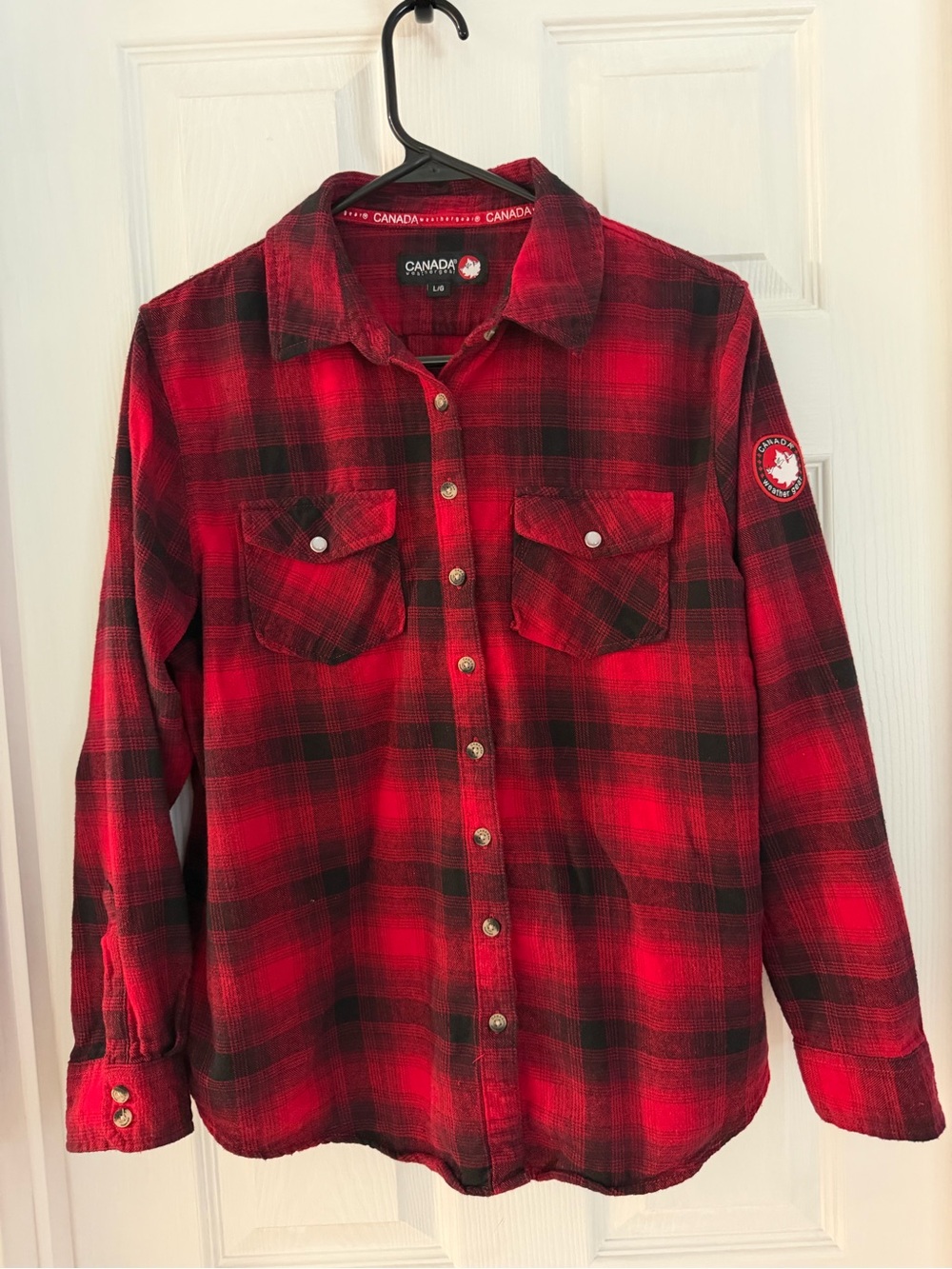 Canada House Kids Red Plaid Button-Front Shirt